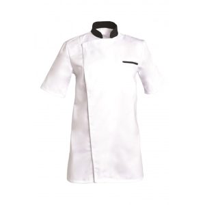 Veste de cuisine Blanc lisiere noir